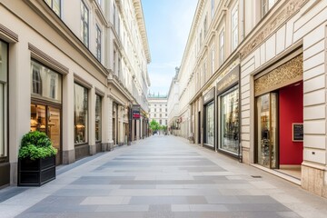 Fototapeta premium In the heart of Vienna, AUSTRIA - June 06, 2017: The charming Graben street filled with boutique shops