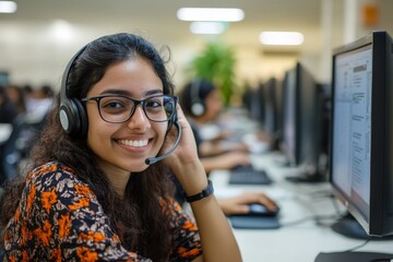 Sales advisor, CRM specialist with a smile, excelling in customer service, contact us hotline, or handling insurance deals