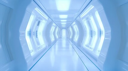 Obraz premium A tech-savvy environment in a modern server room with well-organized racks and cables illuminated by soft white lighting