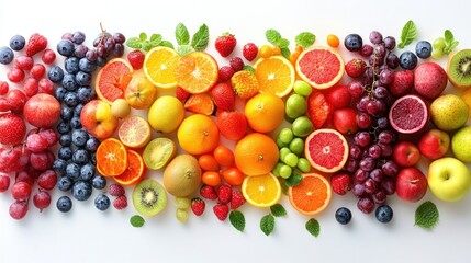 Colorful assortment of fresh fruits.