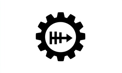 Obraz premium Gear with arrow and lines, process icon.