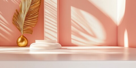 Pink & gold aesthetic product display. Perfect for feminine brands, showcasing beauty or wellness products.