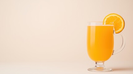 Refreshing Hot Toddy in Glass with Orange Slice Isolated on Light Background for Cozy Winter Evenings and Seasonal Warmth