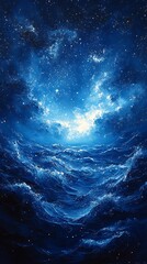 Blue bedroom night sky decor pattern high resolution hd background