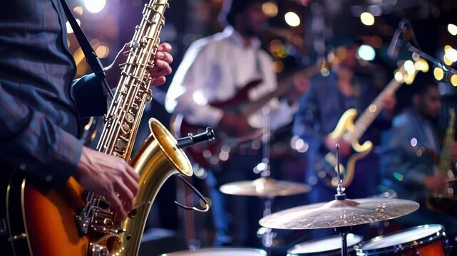 The background blurs as the jam session takes center stage.