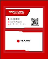 Business Card Simple Red and Black
