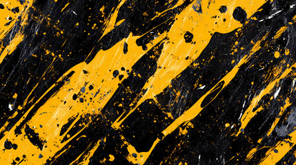 Abstract yellow and black grunge texture: bold brushstrokes and energetic splashes. Vesperal. Illustration