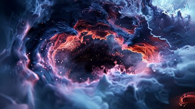 The chaotic and unpredictable nature of both quantum foam and black holes captured in a single frame showcasing the endless possibilities of this relationship.