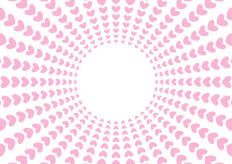 放射状に並んだハートの背景