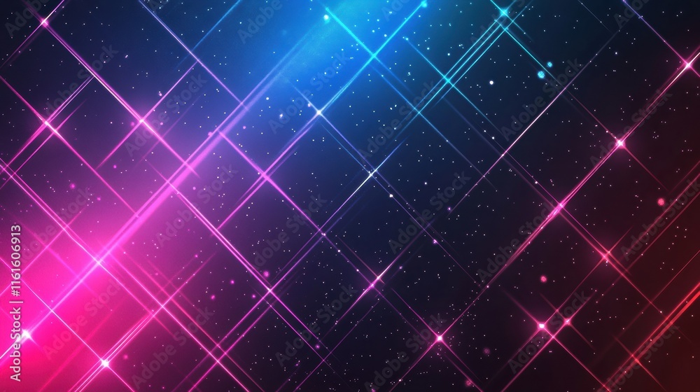 Aufkleber retro 1990s grid pattern with vibrant colors and sparkling elements creating a nostalgic atmosphere.