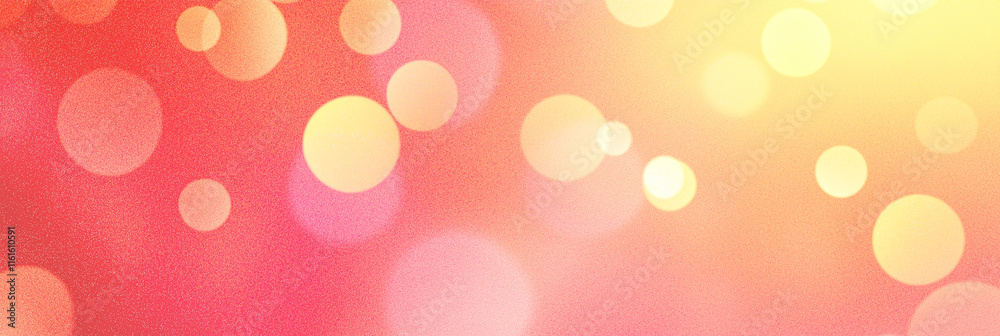 Poster abstract pink and yellow background with floating circles creating a dreamlike atmosphere