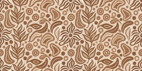 Abstract organic shapes seamless pattern in mocha mousse boho style, perfect for home decor, abstract, organic, shapes