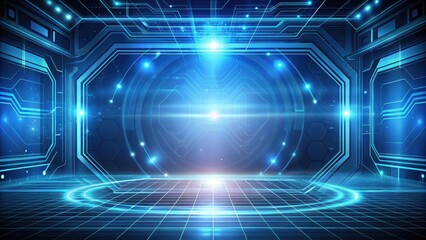 Obraz premium Abstract background with futuristic technology elements , digital, innovation, network, communication, cyberspace, binary