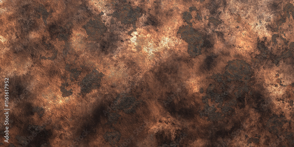 Poster Rusty metallic surface showing corrosion and oxidation effects