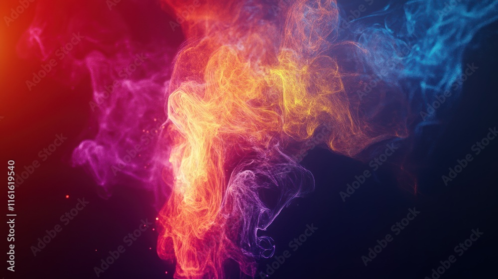 Poster gradient overlay graphics with fluid transitions.