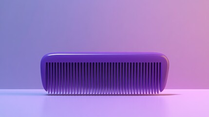 Vibrant Purple Comb on Gradient Background for Hair Styling Use