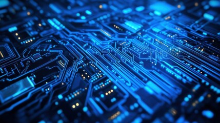 High-resolution cyber theme featuring layered blue aesthetics.