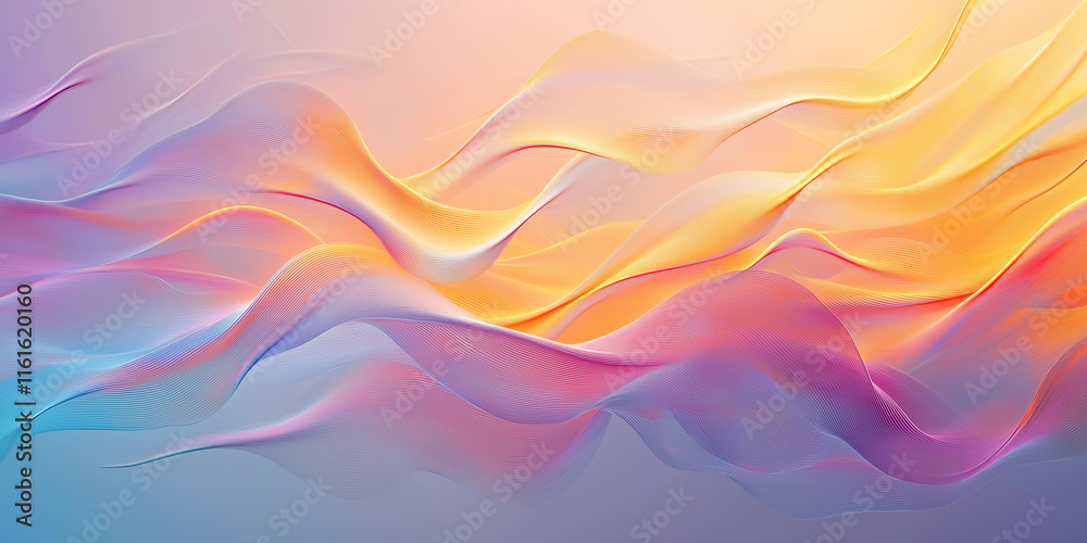 Aufkleber pastel colored abstract waves flowing gently creating a beautiful background