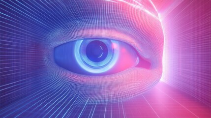 Holographic motion visuals simulating a futuristic data interface.