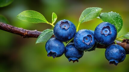 A branch with blueberries on it