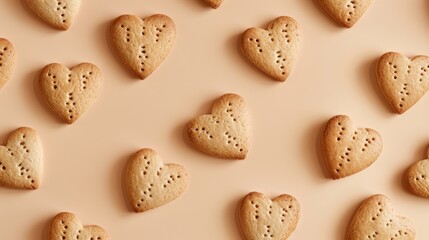 Heart shape cookies, handmade cookies, Valentine Day dessert, Valentine Day cookies, Valentine Day ideas, biscuits flatlay