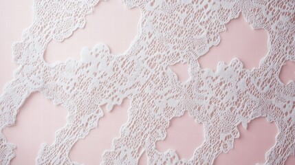 Naklejka premium Lace inspired seamless pattern showcasing intricate design and texture on a soft pink background in a delicate arrangement. Generative AI