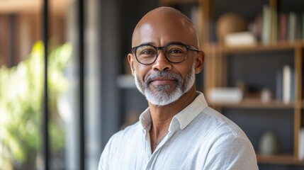 Multiethnic mature businessman in a collaborative setting, emphasizing diversity and global leadership