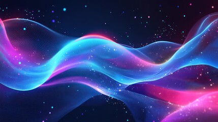 Fototapeta premium Neon glowing blue designs for innovative motion graphics.