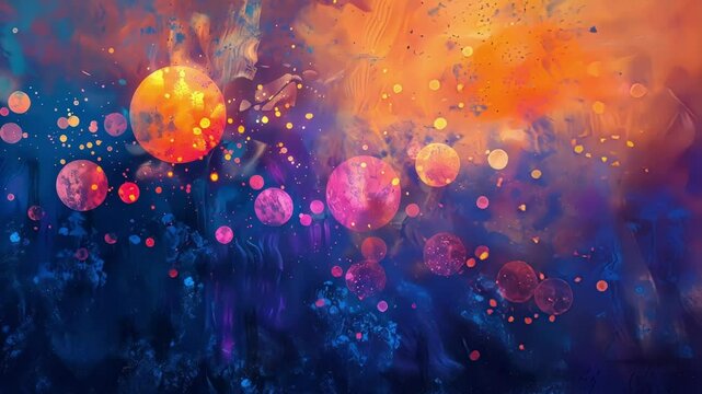 An artists interpretation of the cosmic background with bold brushstrokes and unique textures adding depth and dimension to the image.