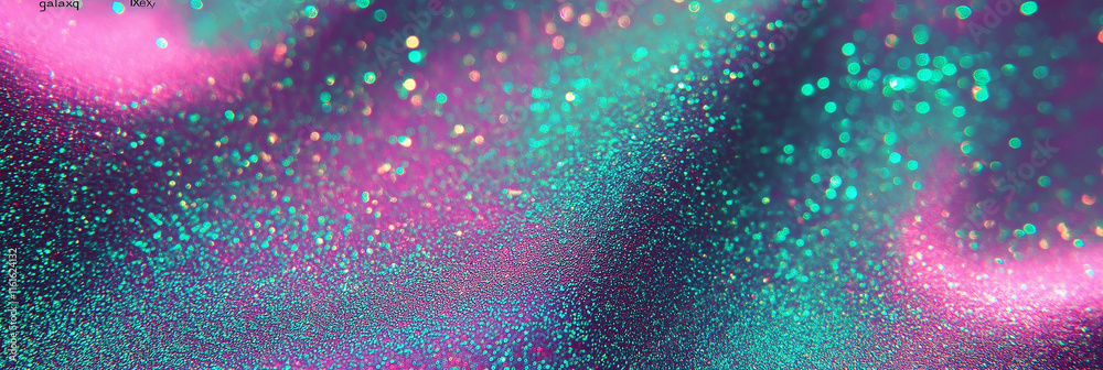 Aufkleber glittering turquoise and pink bokeh lights creating festive background