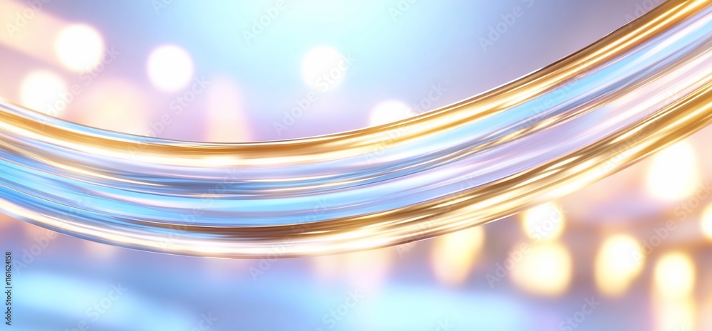 Poster abstract flowing lines with a soft bokeh background in warm colors.