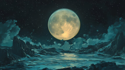 Generative ai. Moonbeam. Illustration