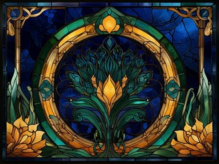 stained glass window in the church