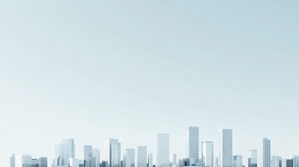 Fototapeta premium Skyline of a modern city under a clear sky.