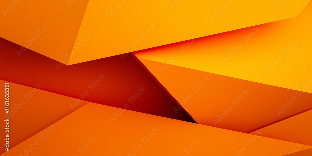 Aufkleber Orange abstract background with overlapping triangles creating geometric pattern