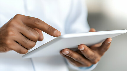 Hands Using a Tablet Device Efficiently and Effectively.