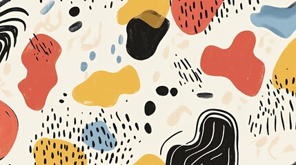 Abstract Colorful Shapes Design Modern Art Pattern