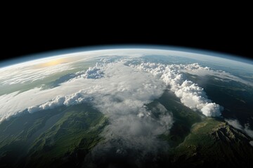 Obraz premium Climate modeling, detailed simulations of environmental systems for scientific study, revealing atmospheric patterns, global observation, and insights into climate change impacts on planet Earth.