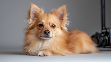 Small Dog Relaxing on Table