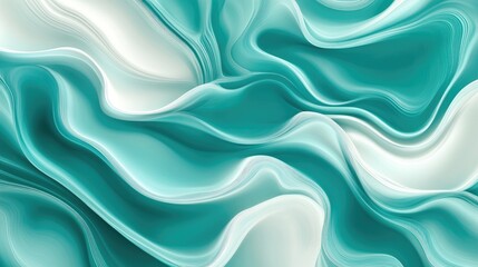 Fototapeta premium A calming abstract background with gradients of turquoise and white, complemented by soft, wavy lines
