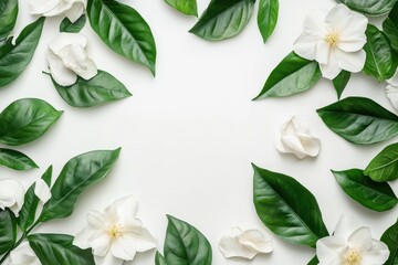 Fototapeta premium Gardenia leaf against a backdrop