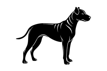 Silhouette of a Catahoula Leopard Dog with a Strong Muscular Build