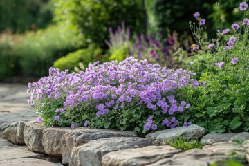 Obraz premium Geranium Summer Skies grows up to 75cm tall resembling a small lilac cloud in your garden