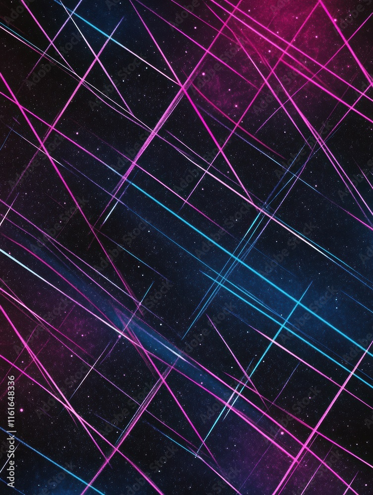 Fototapete vibrant retro grid pattern with colorful lines depicting a 1990s digital aesthetic. generative ai