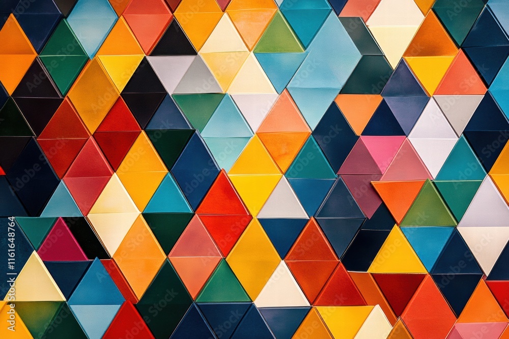Leinwandbilder colorful mosaic pattern of triangles created using vibrant hues and geometric design elements. gener