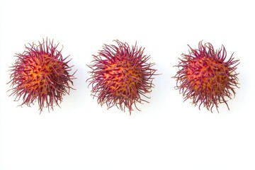 Isolated slice of falling pineapple on white background with a complete depth of field