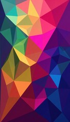 Obraz premium Intricate tessellation of polygons, vibrant hues, digital, bold, repeat