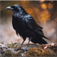 Fototapeta premium Black Crow Closeup