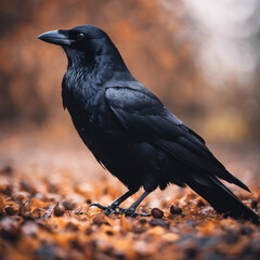 Obraz premium Black Crow Closeup