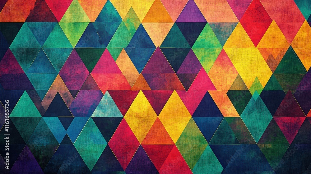 Leinwandbilder mosaic inspired pattern of colorful triangles creates an artistic display perfect for vibrant decor 